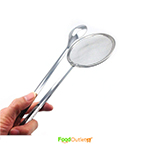 2 in 1 Kitchen Stainless Steel Mesh Strainer Ladle Food Oil-Frying Filter Spoon with Clip