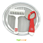Pizza Screen Mesh Oven Baking Tray Round Plates Silver, 9-11-inch, with Pizza dotter/docker and 4inch Cutter - Set of 4