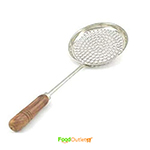 Stainless Steel Boondi Jhara with Wooden Handle Size 43x16 cm