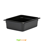 1/2 Black Polycarbonate GN Pan/ Gastronorm Pan - Without Lid - All Depths/Heights - Heavy Duty