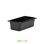 1/3 Black Polycarbonate GN Pan/ Gastronorm Pan - Without Lid - All Depths/Heights - Heavy Duty