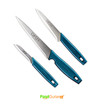 Godrej Cartini Creative Stainless Steel Kitchen Knife Set, 3-Pieces, Teal