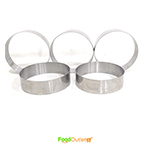 3in Steel Baking Ring for Burger/Buns Pack of 5 (Steel, 3 Inch Diameter)