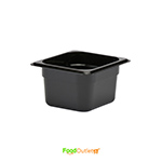 1/6 Black Polycarbonate GN Pan/ Gastronorm Pan - Without Lid - All Depths/Heights - Heavy Duty